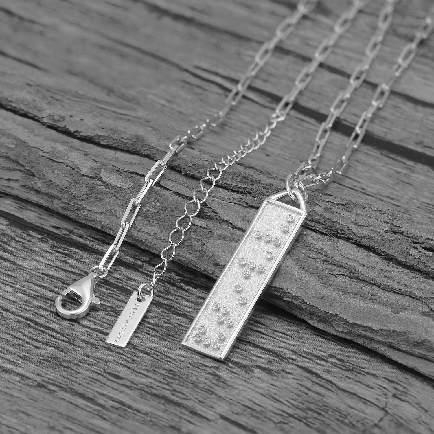 Touchstone Clarity Bar Necklace Silver Product Image