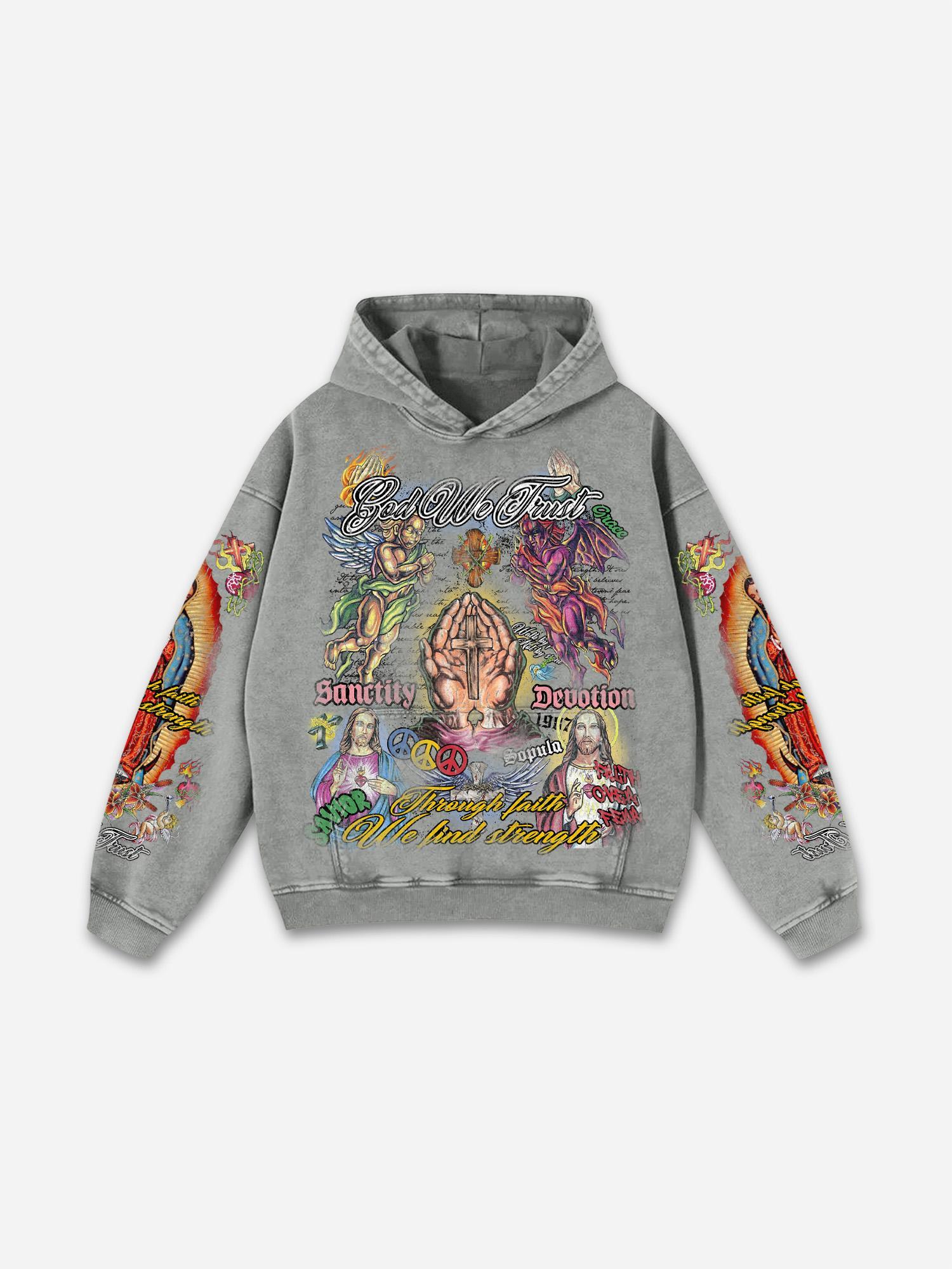 Play Dead Street Graphic Acid Wash Hoodie Product Image