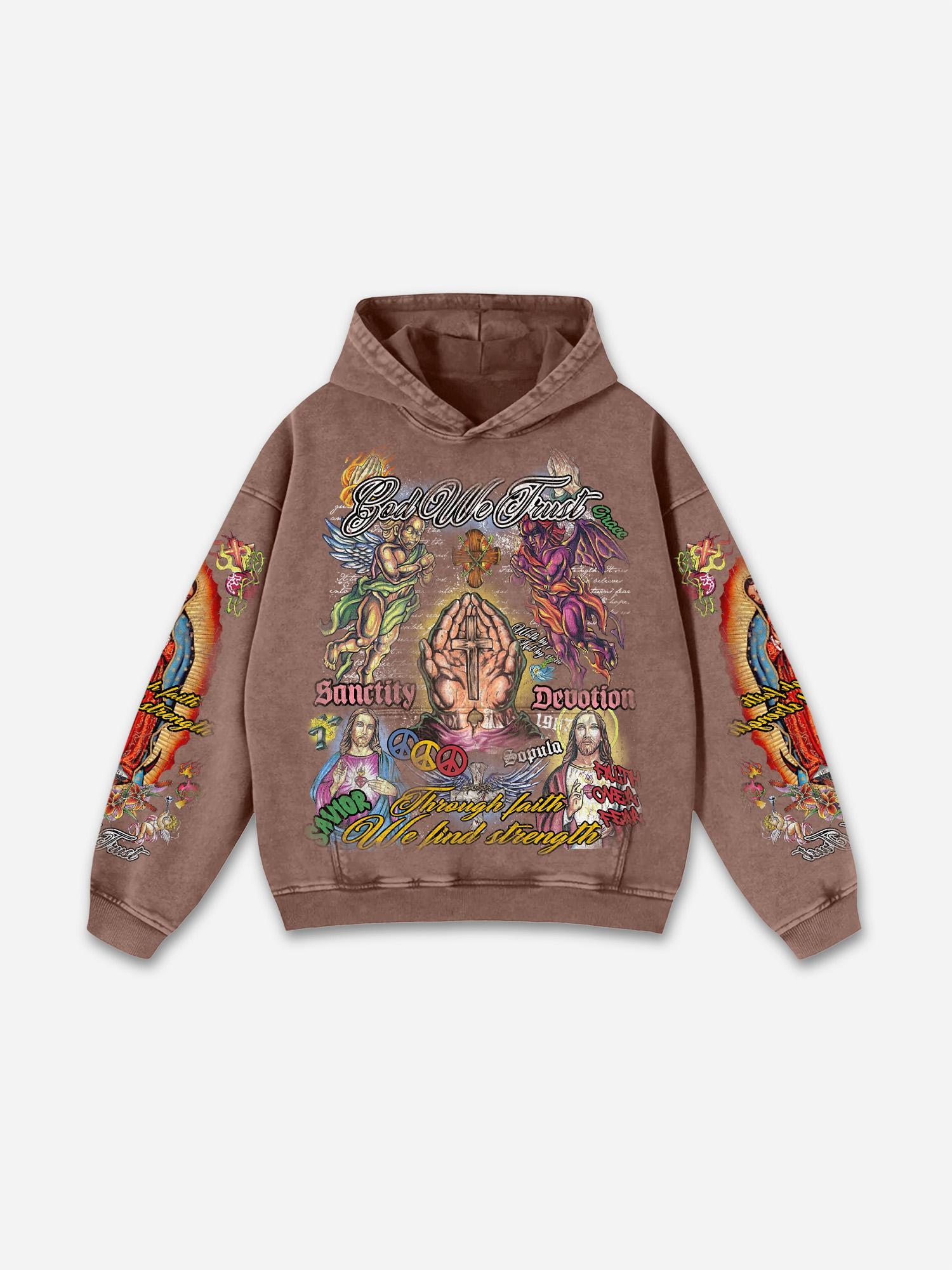 Play Dead Street Graphic Acid Wash Hoodie Product Image