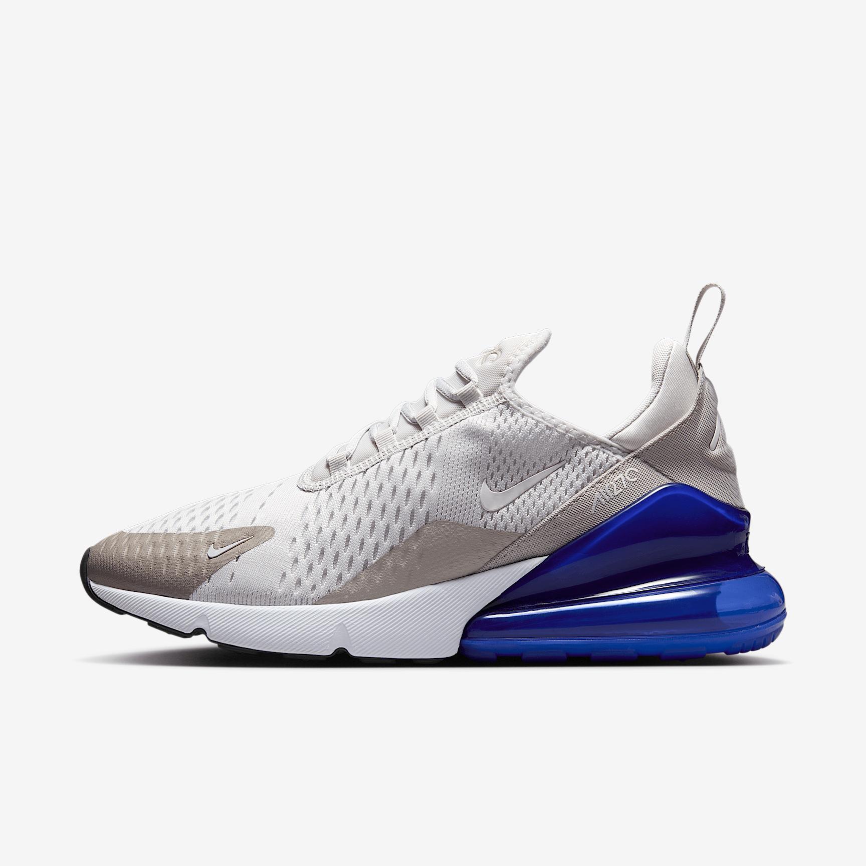 Nike Mens Air Max 270 Casual Shoes in Vast Grey/College Grey/Racer Blue Product Image