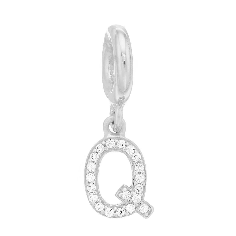 SIRI USA by TJM Sterling Silver Cubic Zirconia Initial Charm, Women's Product Image