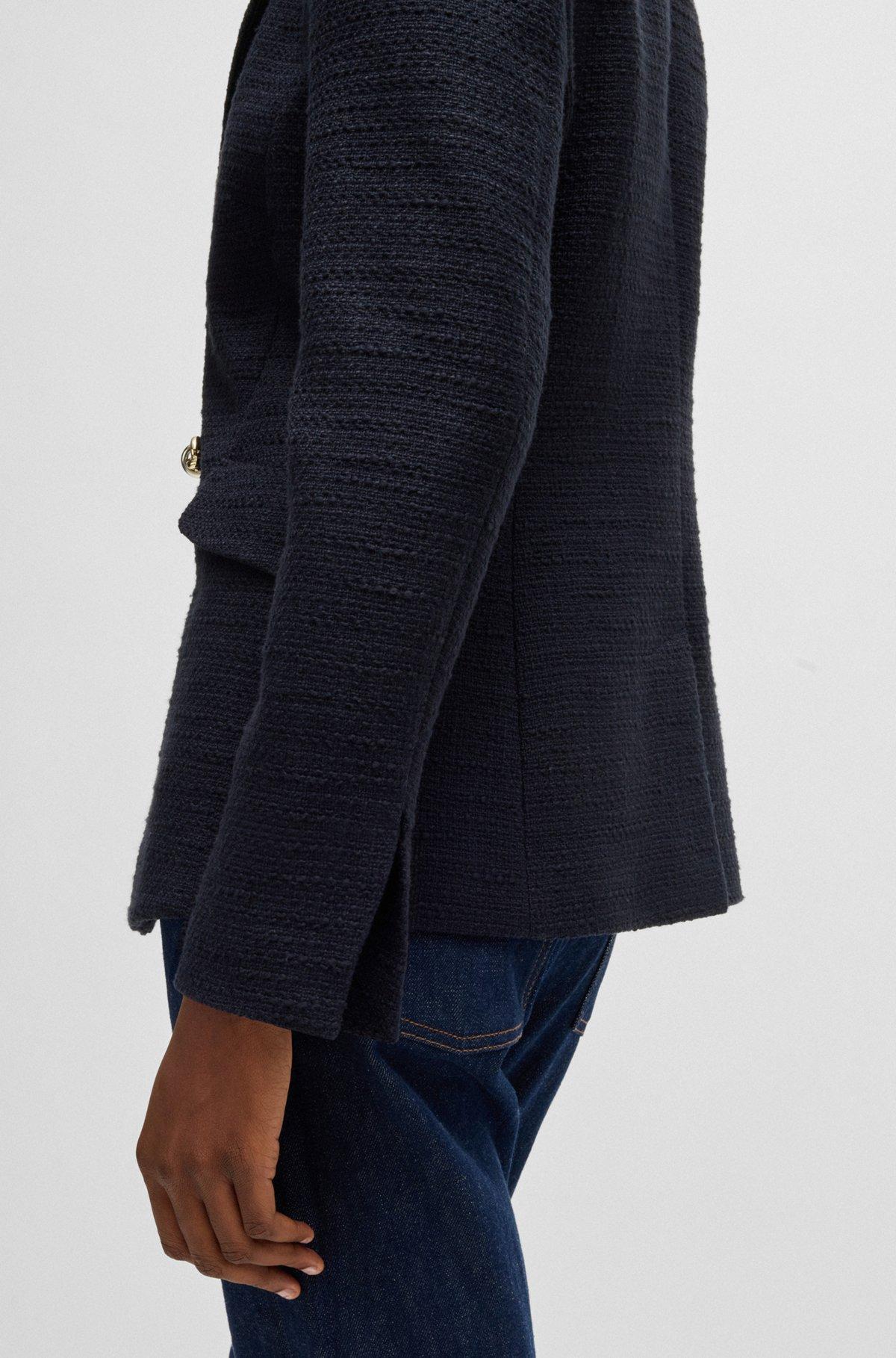 BOSS - Slim-fit blazer in tweed - Dark Blue Product Image