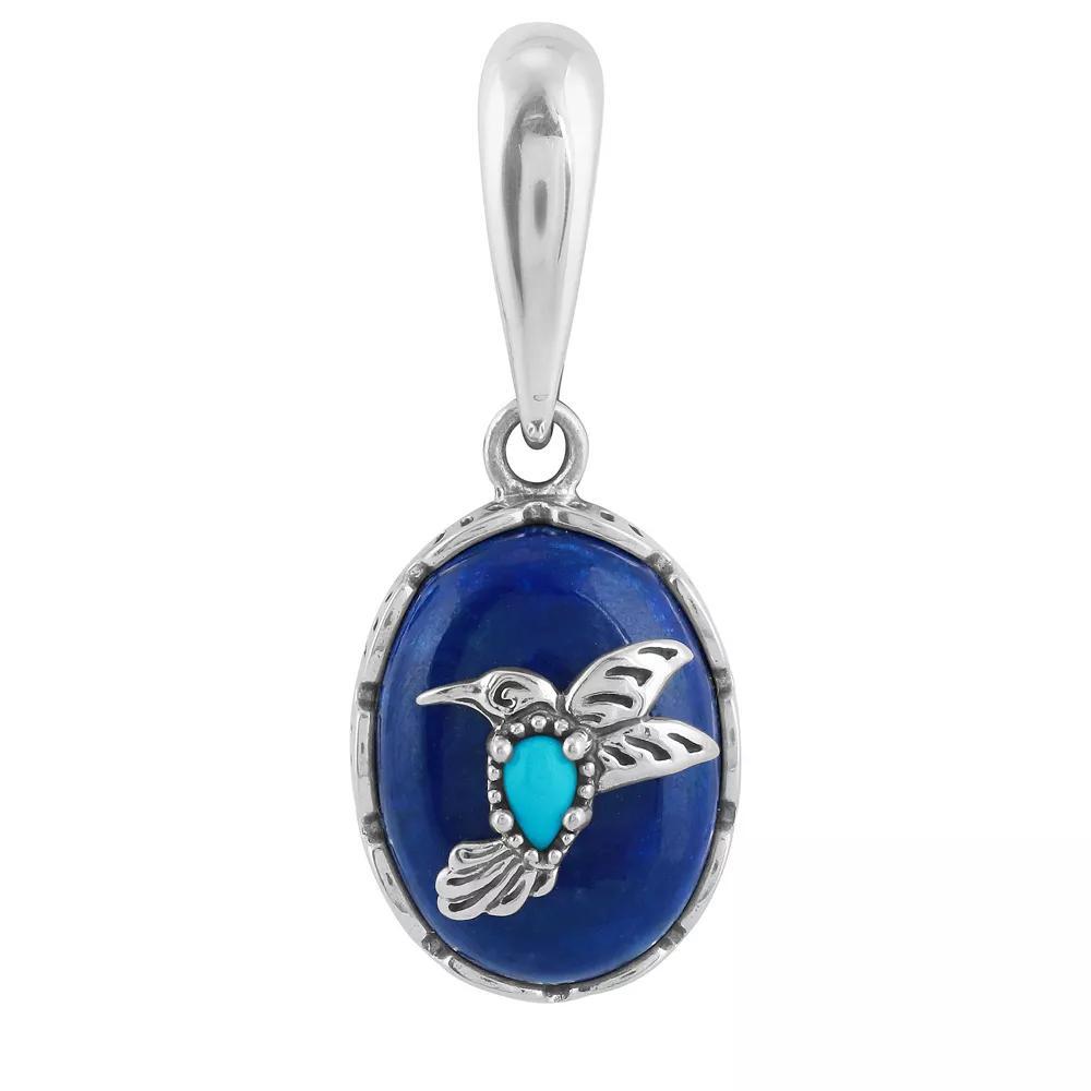 Southwest Spirit® Sterling Silver, Lapis and Turquoise Hummingbird Pendant, Women's, Blue Lapis Product Image