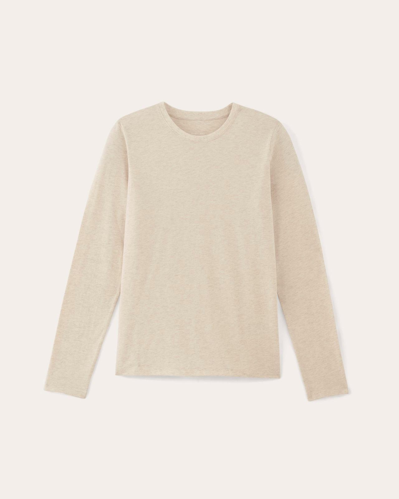 The Slim Long-Sleeve Crew in Essential Cotton Product Image