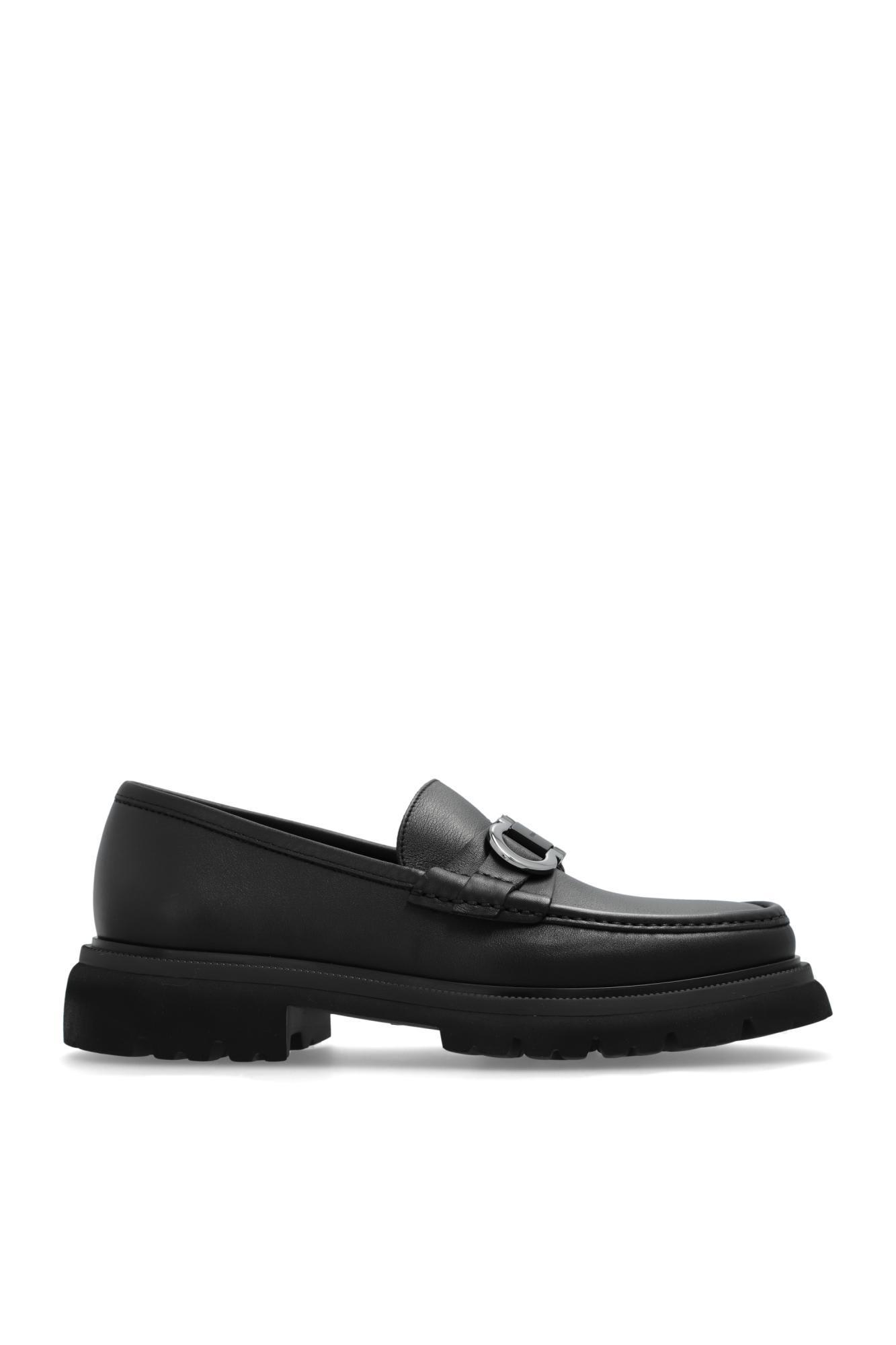 FERRAGAMO Leather Loafers In Black Product Image