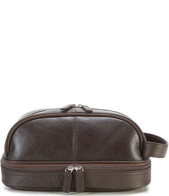Roundtree & Yorke Bottom Zip Leather Travel Kit Product Image