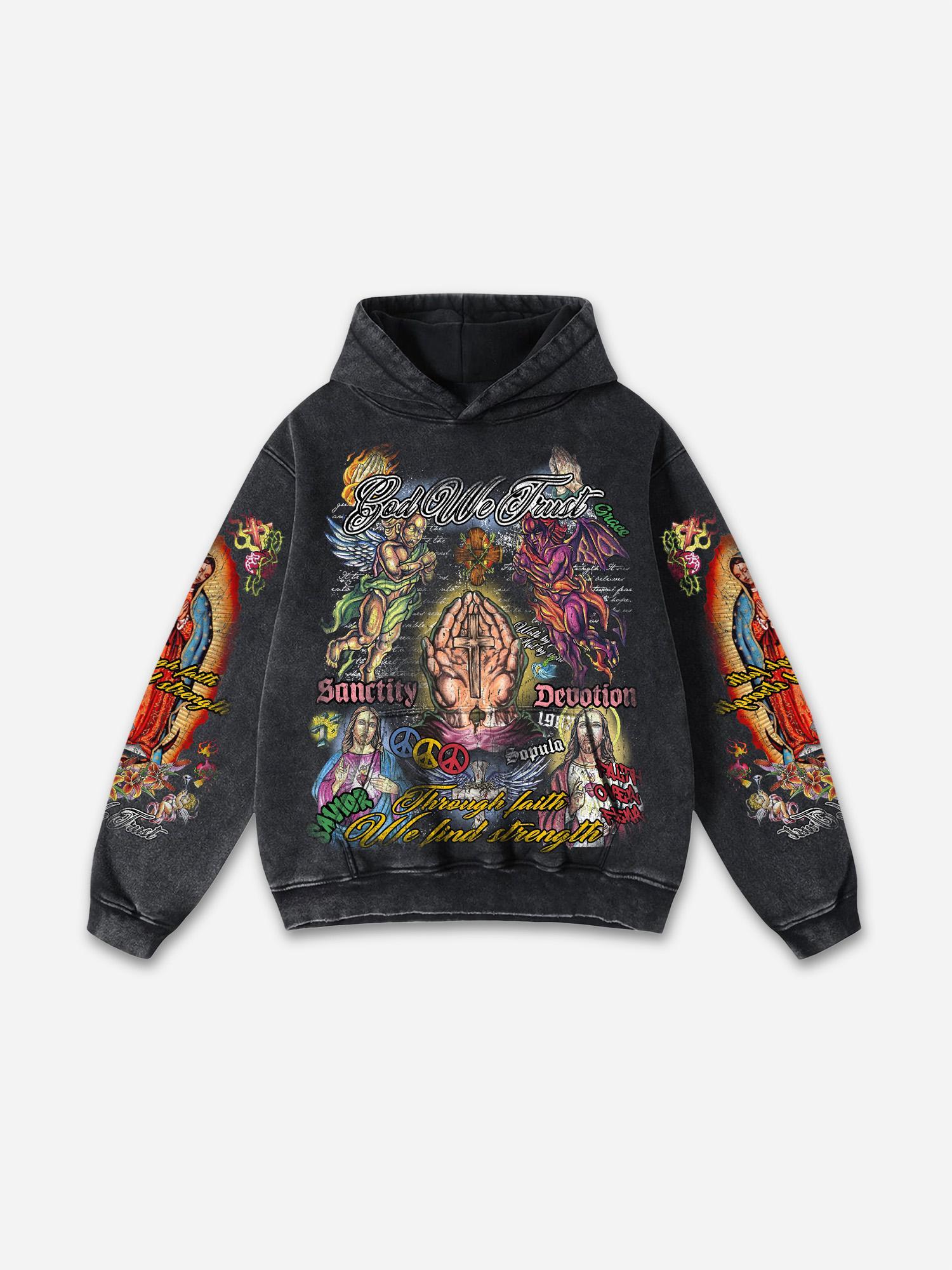 Play Dead Street Graphic Acid Wash Hoodie Product Image