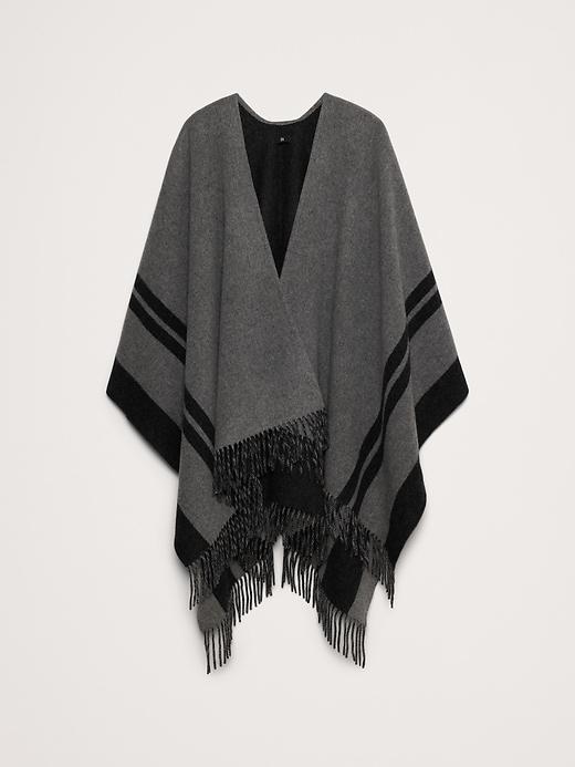 Stripe Wool Poncho Product Image