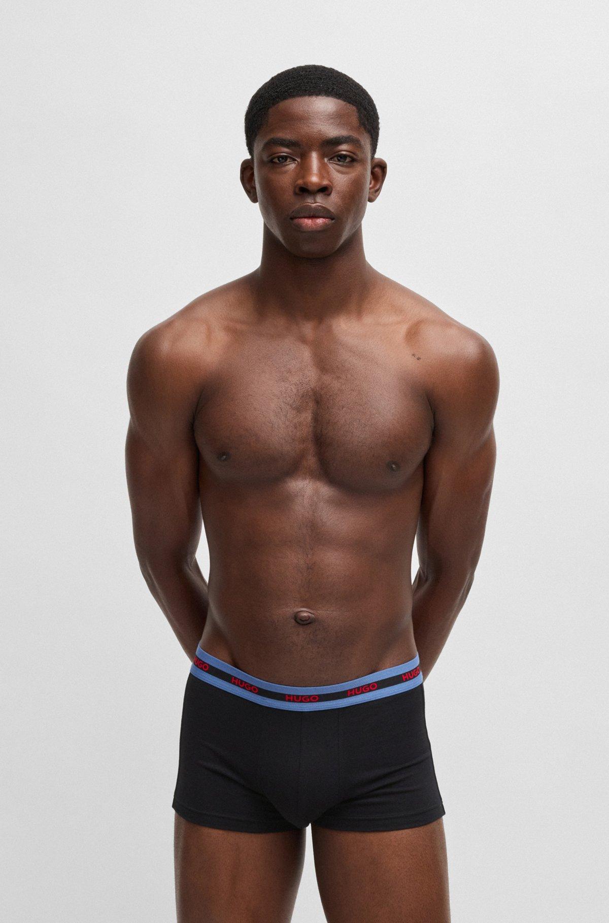Three-pack of stretch-cotton trunks with logo waistbands Product Image