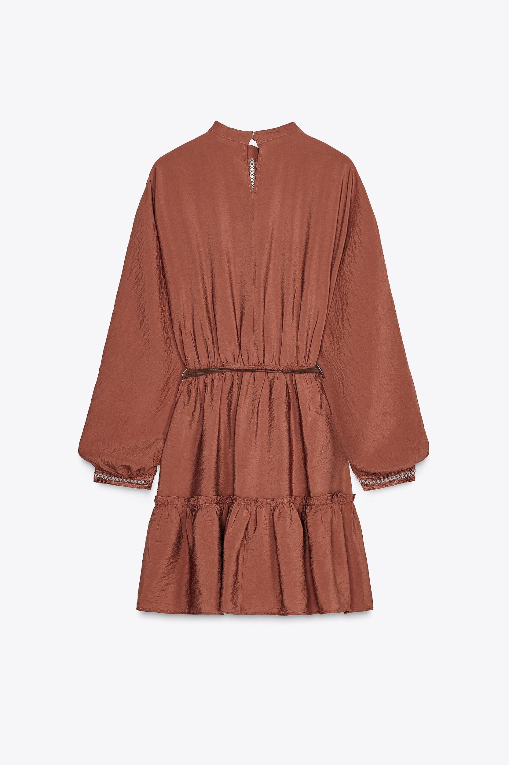 BELTED LACE INSERT MINI DRESS Product Image