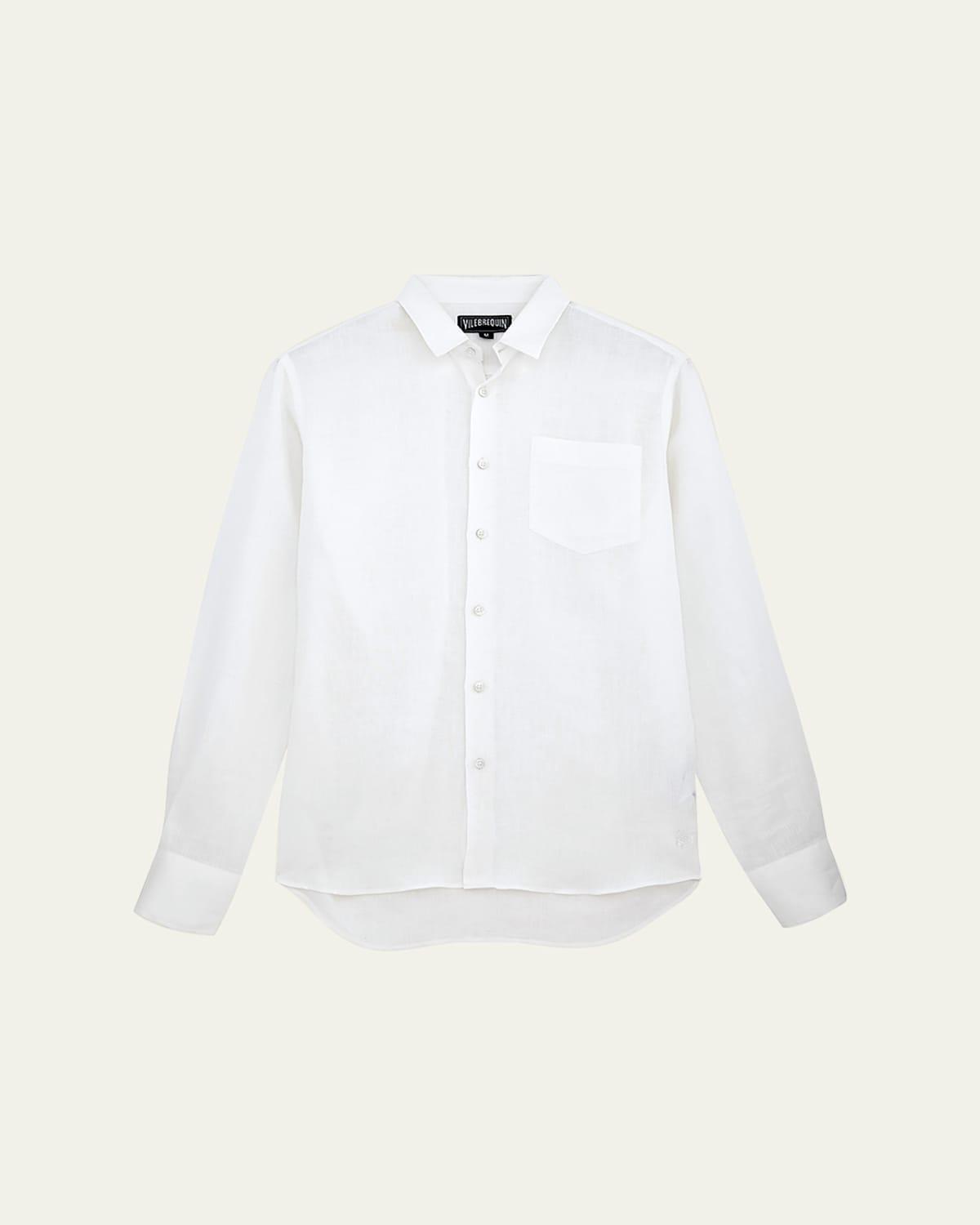 Caroubis Linen Pocket Sport Shirt Product Image