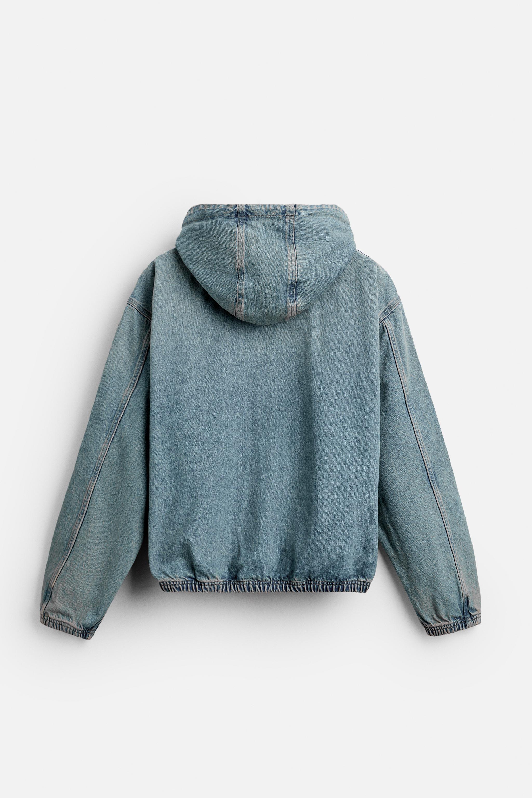 DENIM HOODED SWEATSHIRT Product Image