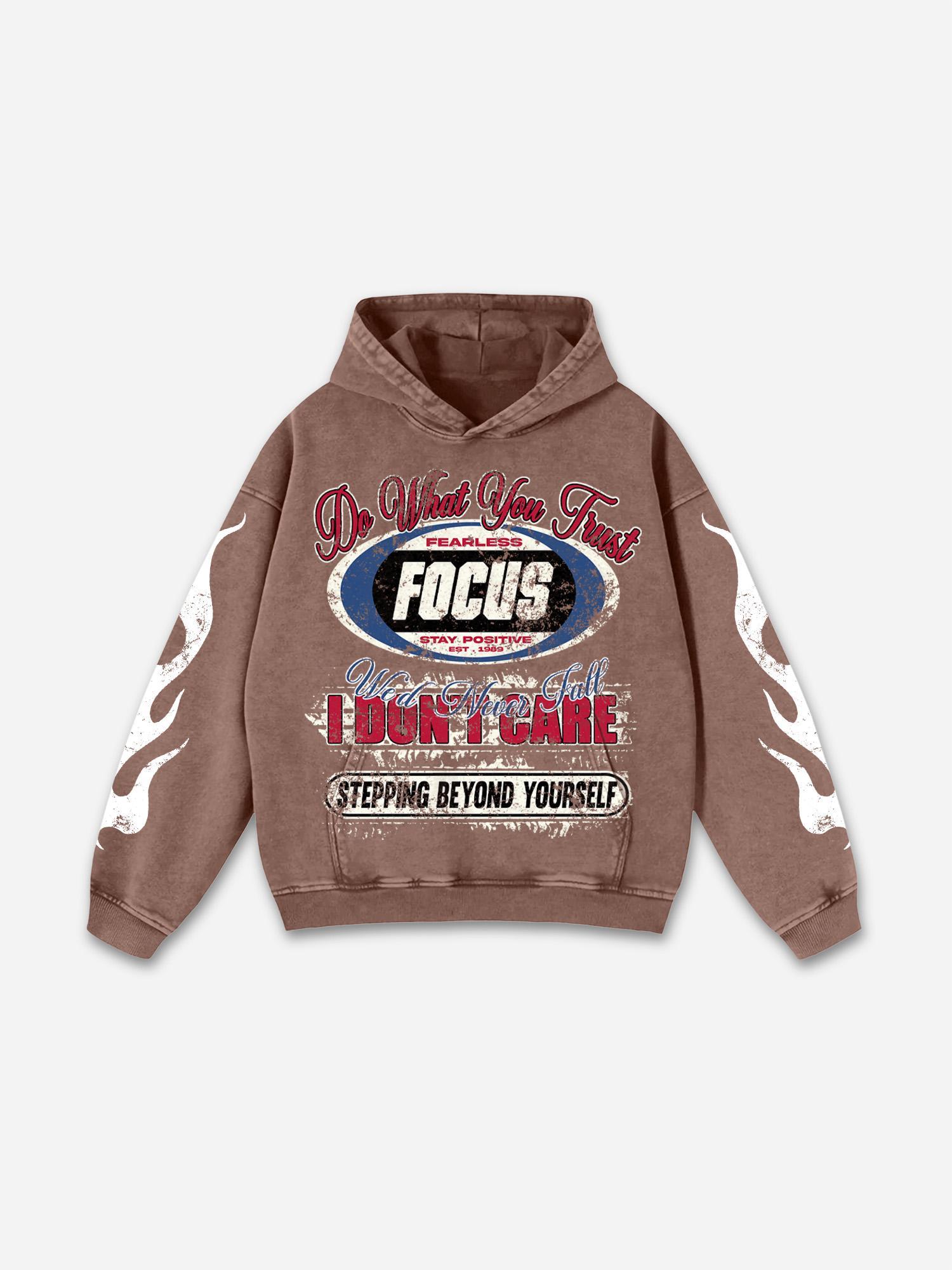 No. 28 Racing Elements Vintage Prints Graphic Acid Wash Hoodie Product Image