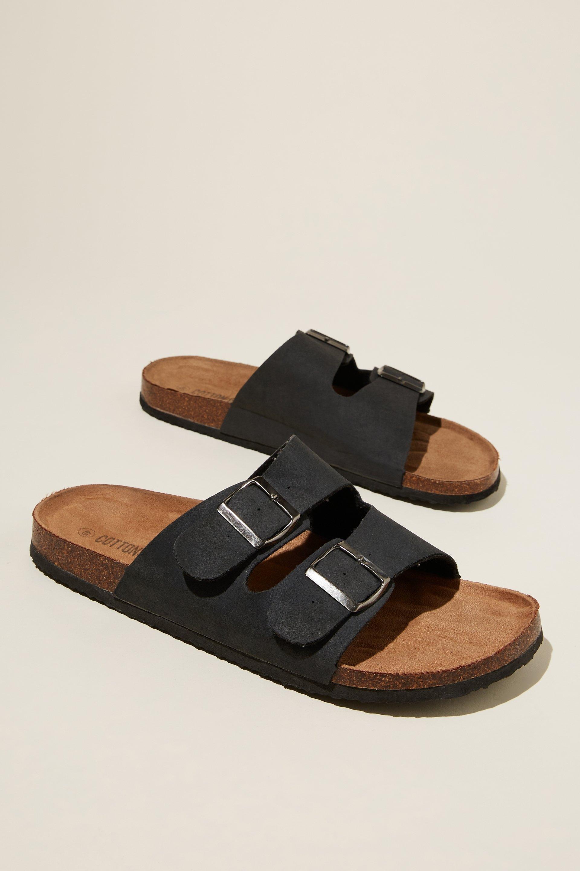 Cotton On Men - Double Buckle Sandal - Black Product Image