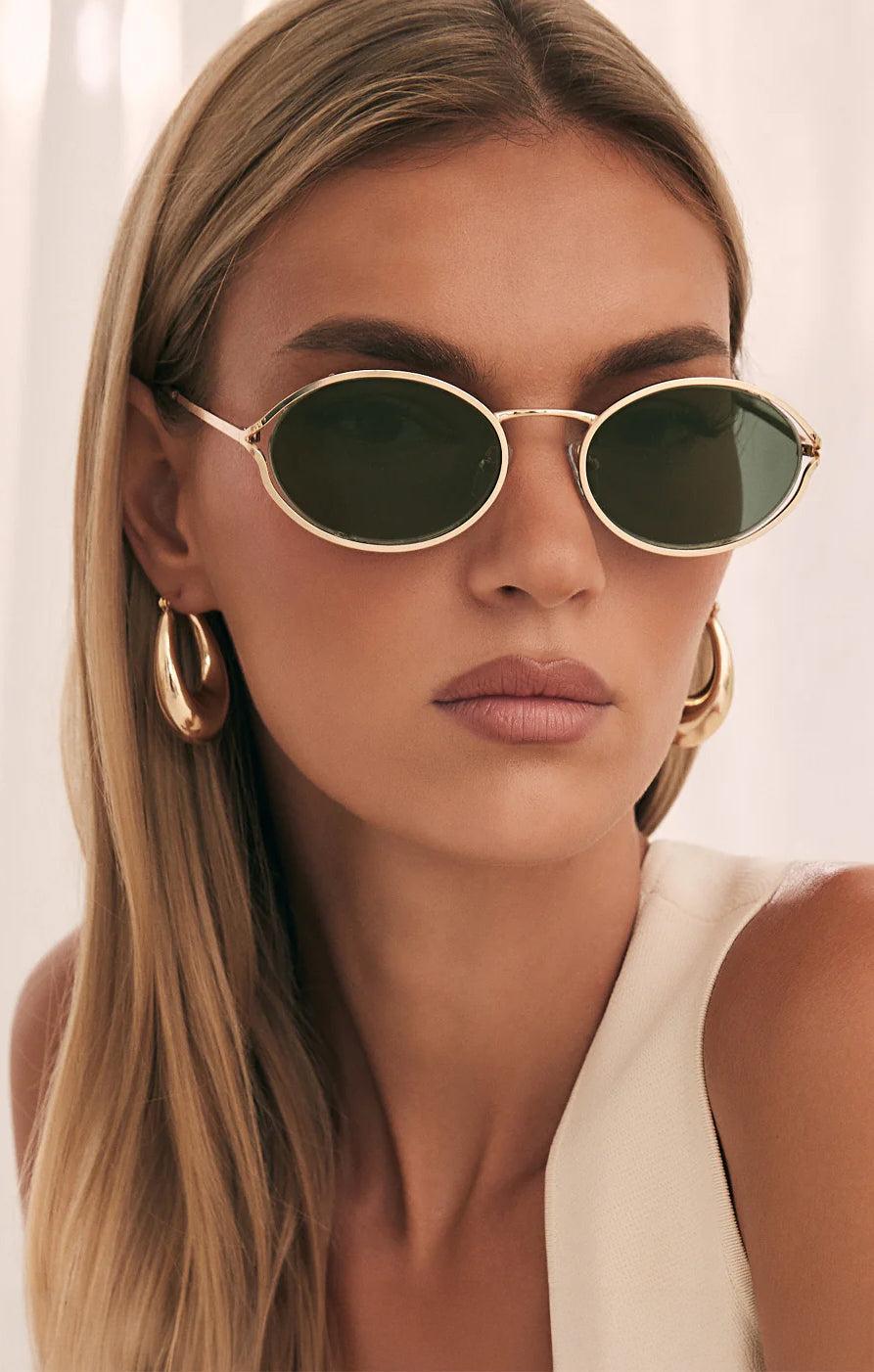 Womens GG Logo Print 55MM Geometric Metal Sunglasses Product Image