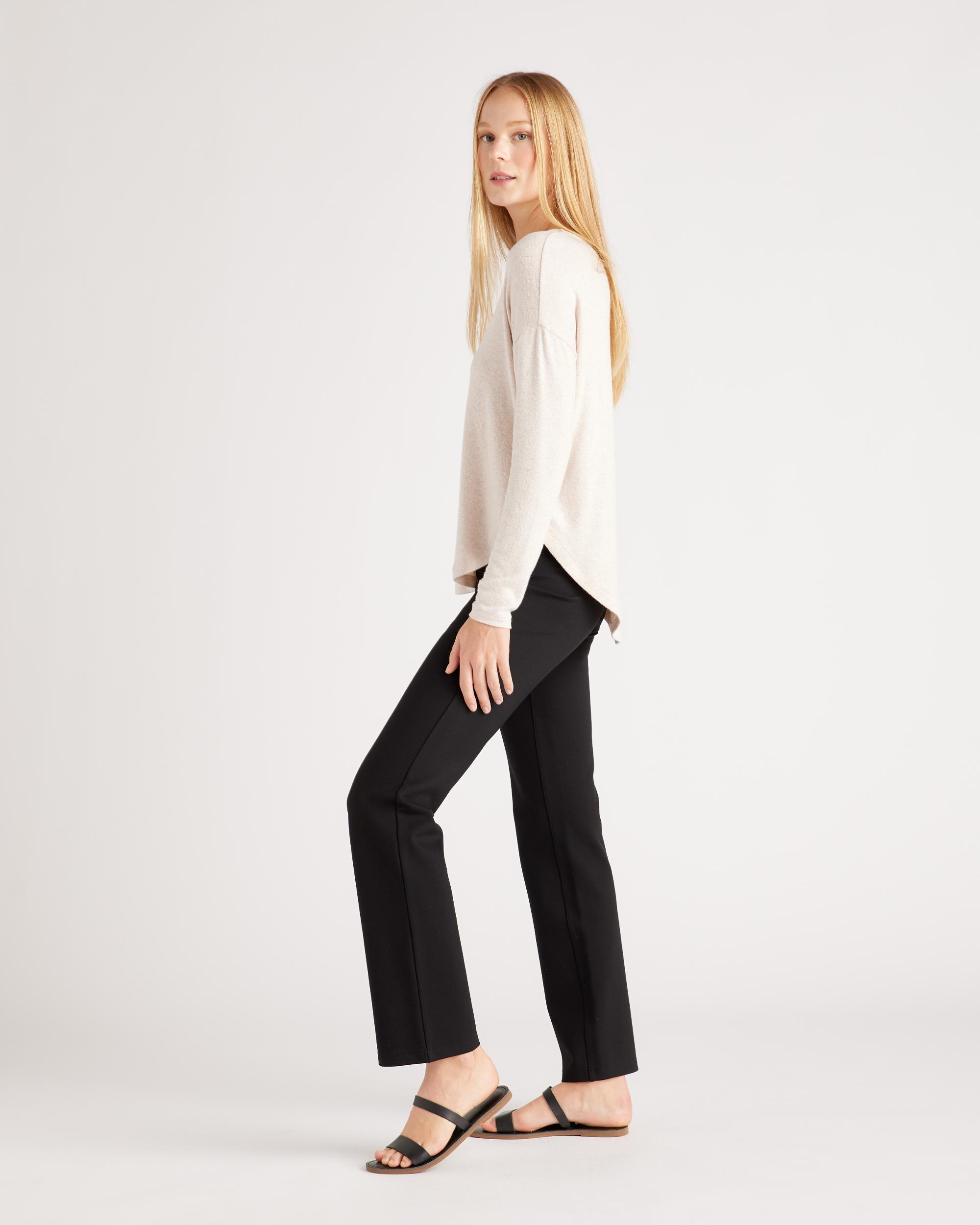 Quince | Women's Ultra-Stretch Ponte Straight Leg Pants Petite Rayon Product Image
