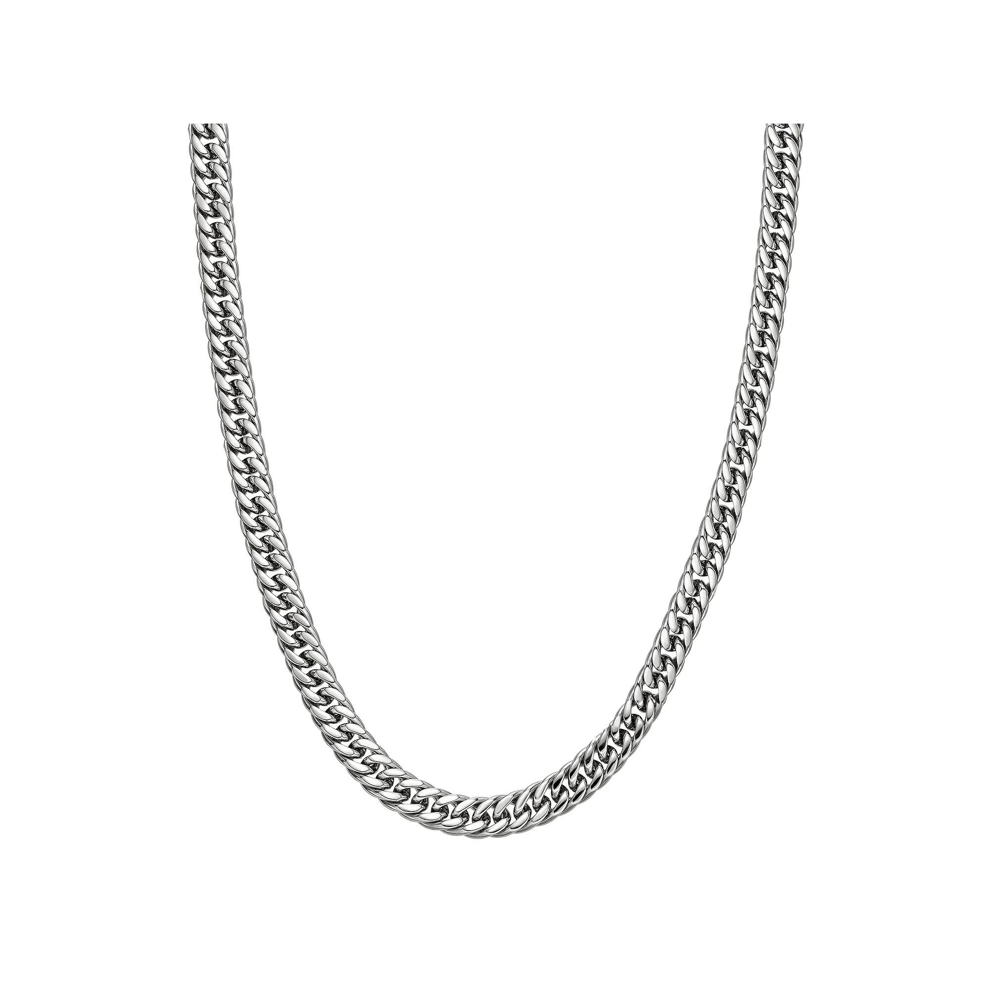 Mens LYNX Stainless Steel 9 mm Gourmet Chain Necklace Product Image