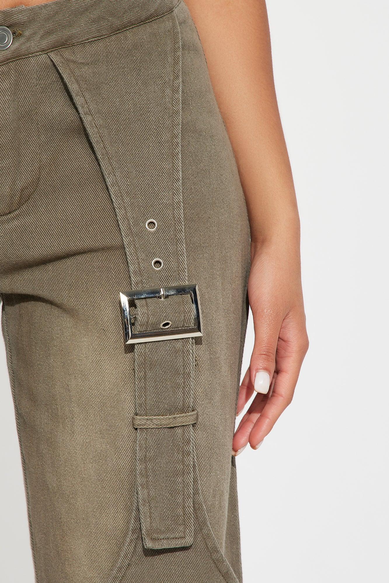 Hurry Up Belted Wide Leg Pant - Olive Product Image