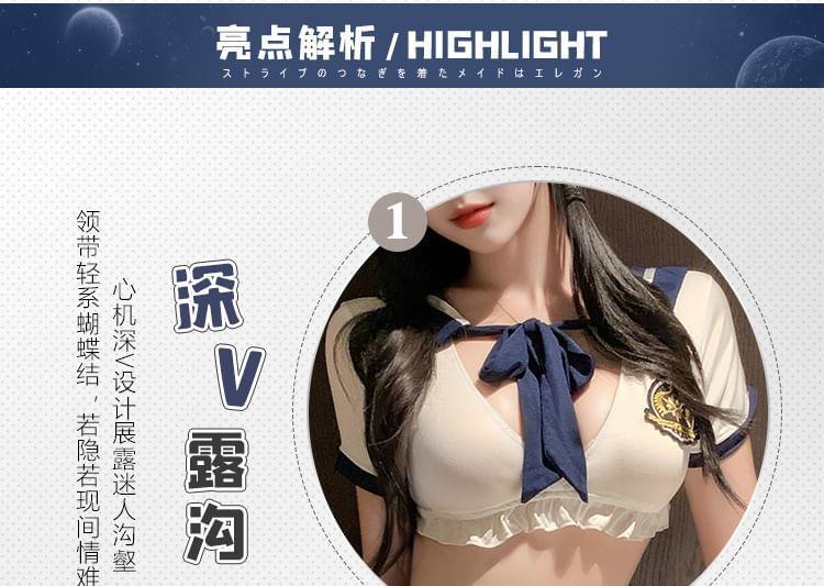 Sailor Lingerie Set: Top + Thong + Skirt Product Image
