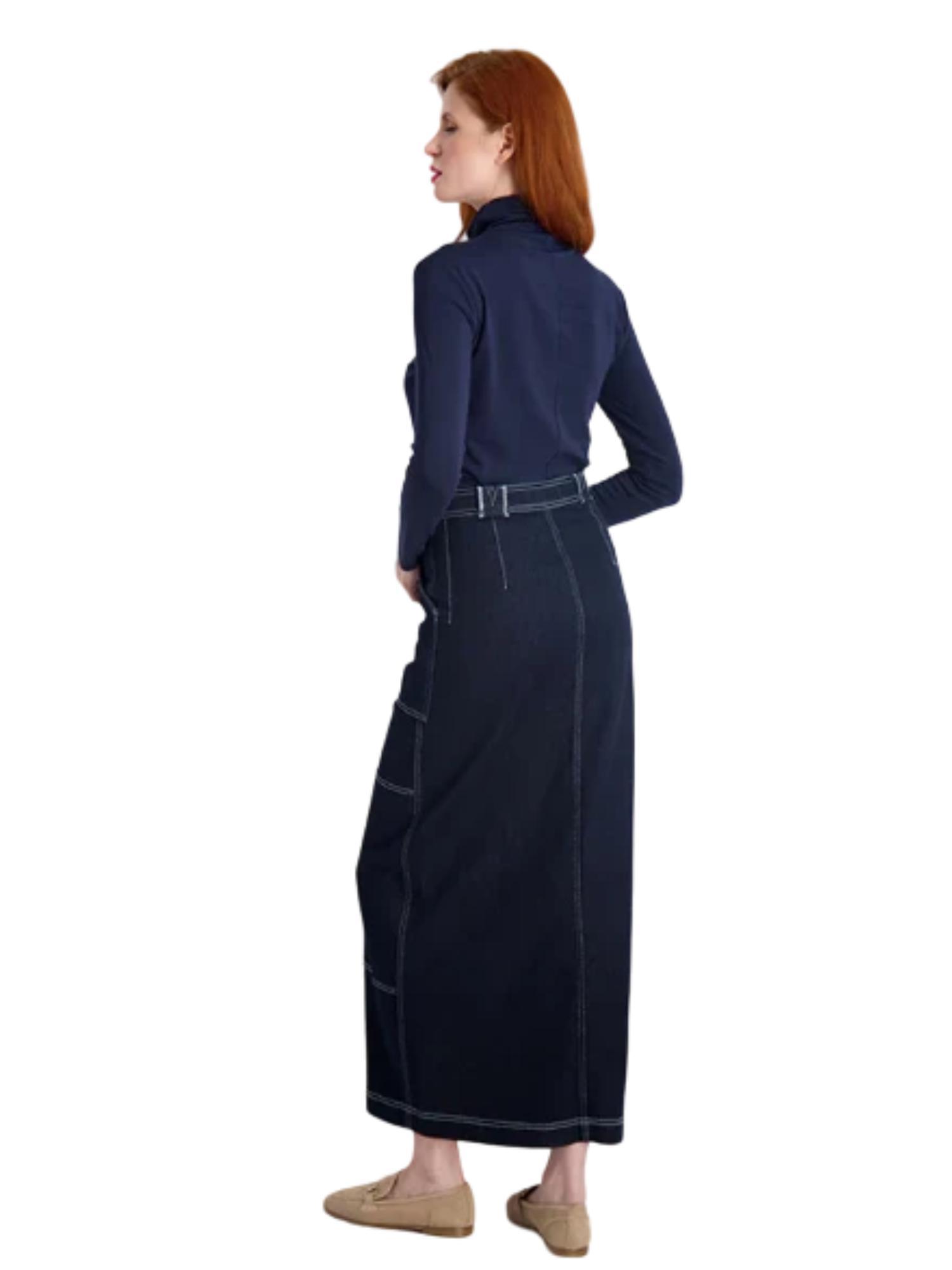 Pashmina Seamed Denim Skirt Product Image