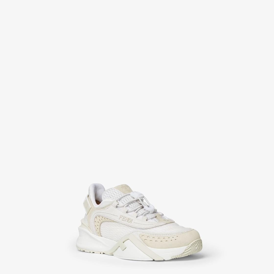 Fendi FlowWhite mesh and suede low tops Product Image