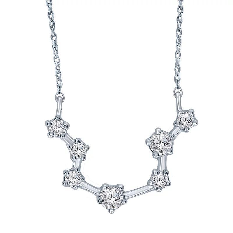 Sterling Silver 1/5 Carat T.W. Diamond Constellation Necklace, Women's, Size: 18", Scorpio Product Image