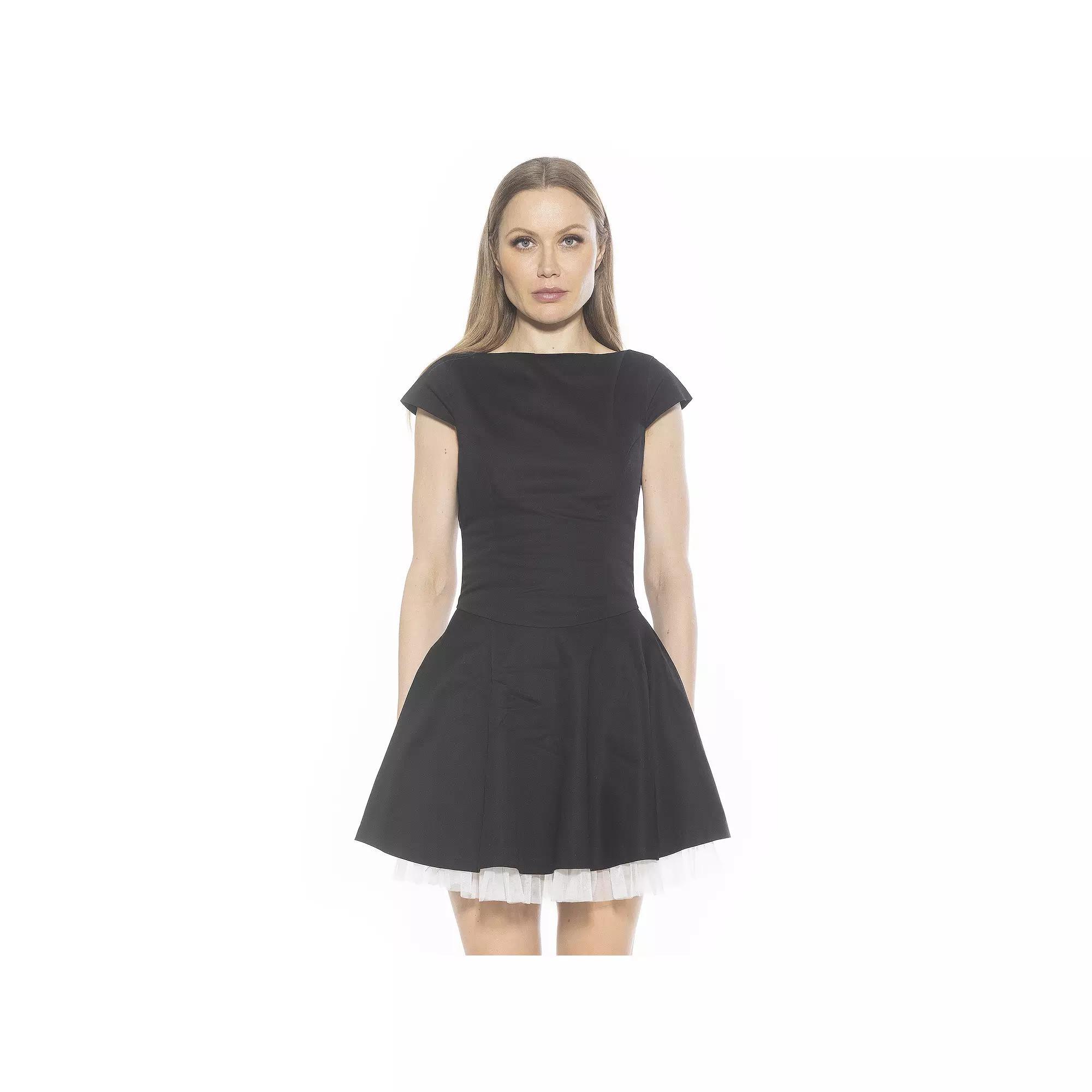 Women's ALEXIA ADMOR Aleena Short Sleeve Mini Dress, Size: 12, Black Product Image