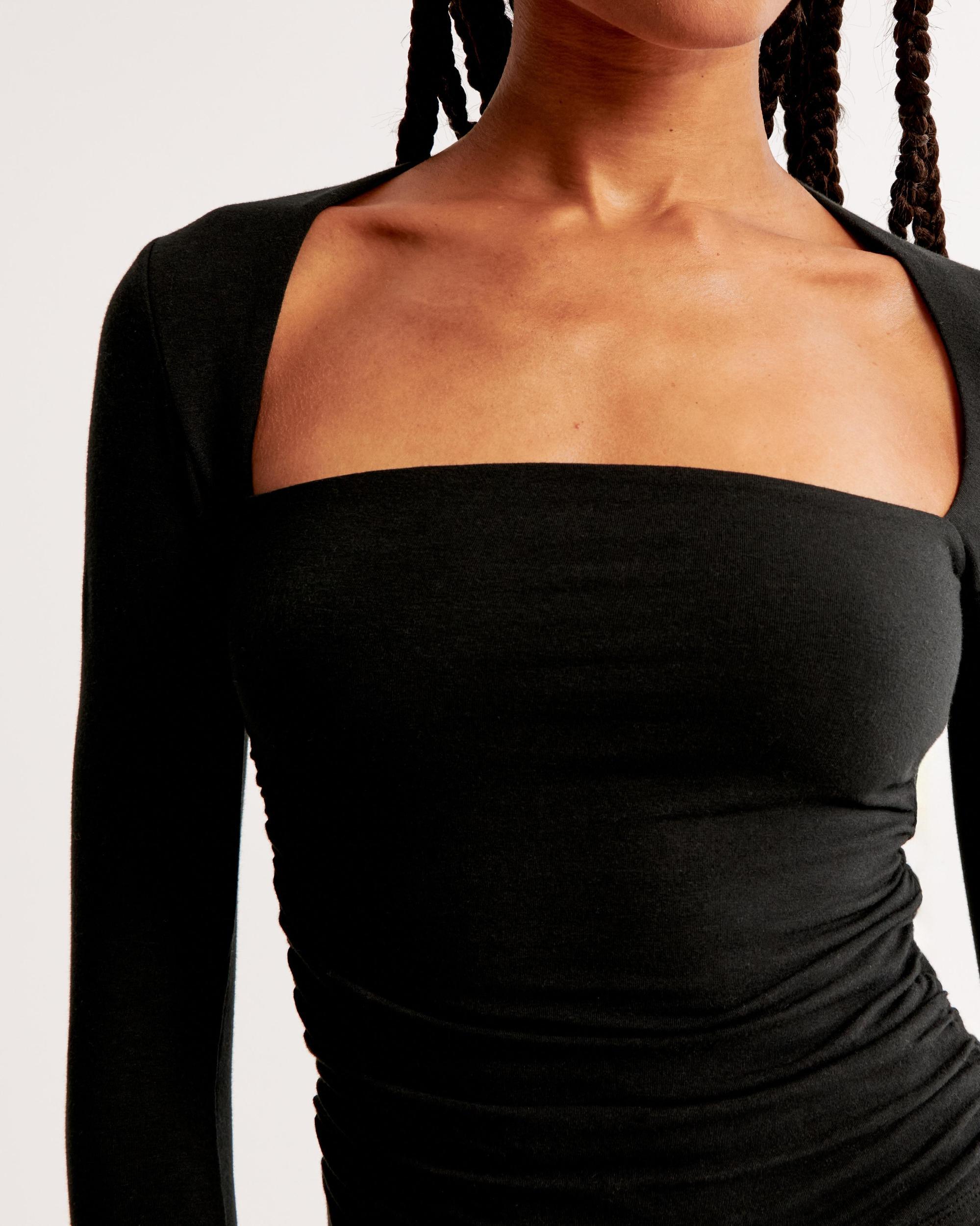 The A&F Ava Long-Sleeve Mesh Top Product Image