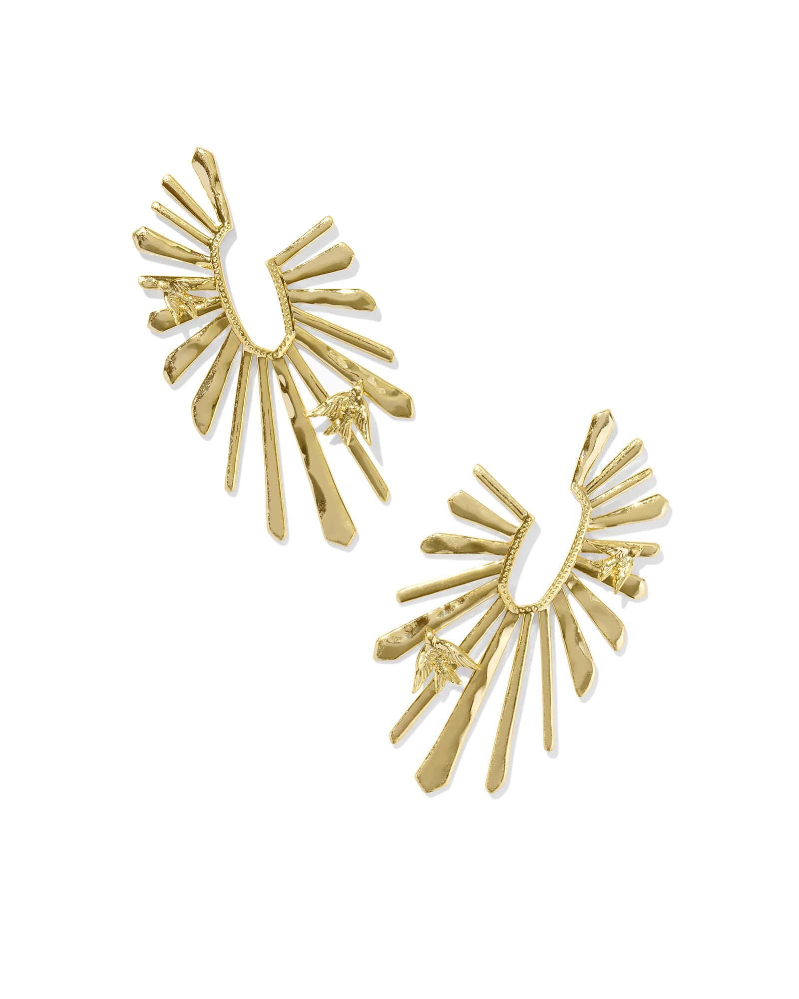 Melody Bird Silver Hoop Earrings Product Image
