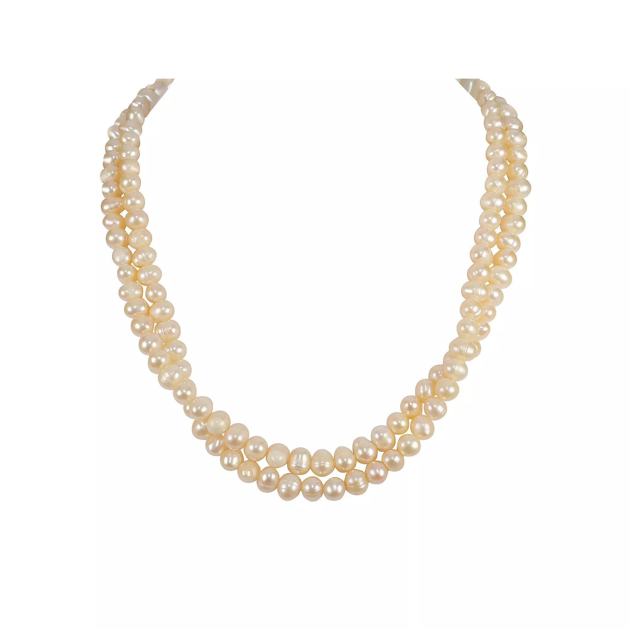 Gemistry Sterling Silver Freshwater Cultured Pearl Double Strand Necklace, Women's, Size: 18", White Product Image