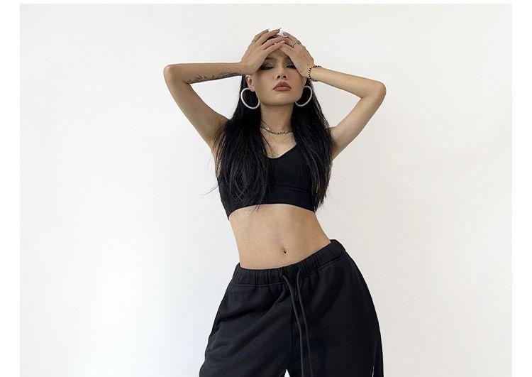 Drawstring Waist Lettering Wide Leg Sweatpants Product Image