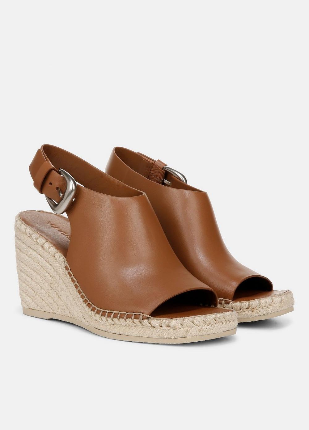 Womens Gabriela Leather Wedge Espadrille Sandal, Sequoia Brown, Size 9 Vince Product Image