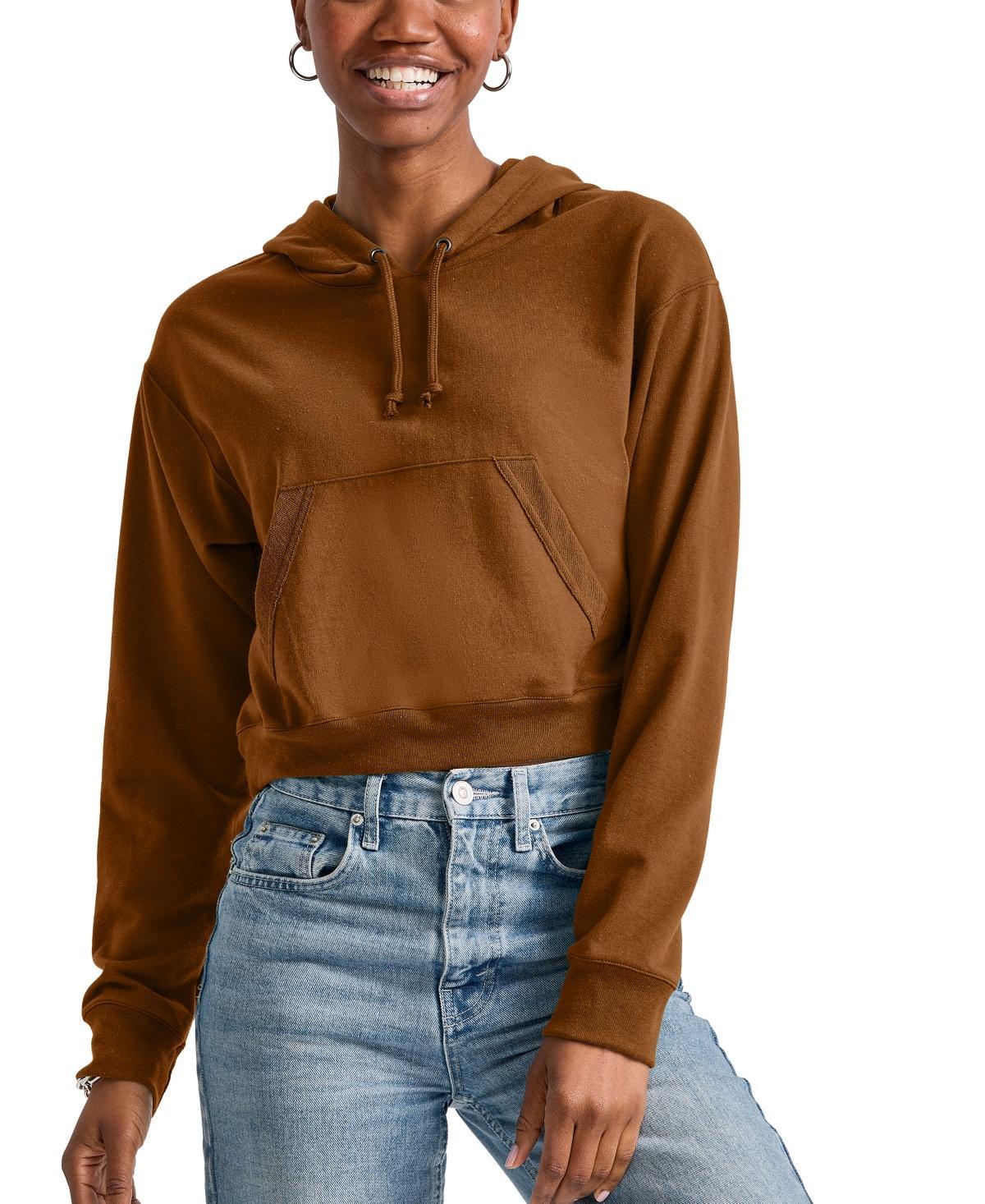 Womens Hanes Cropped Fleece Hoodie Product Image