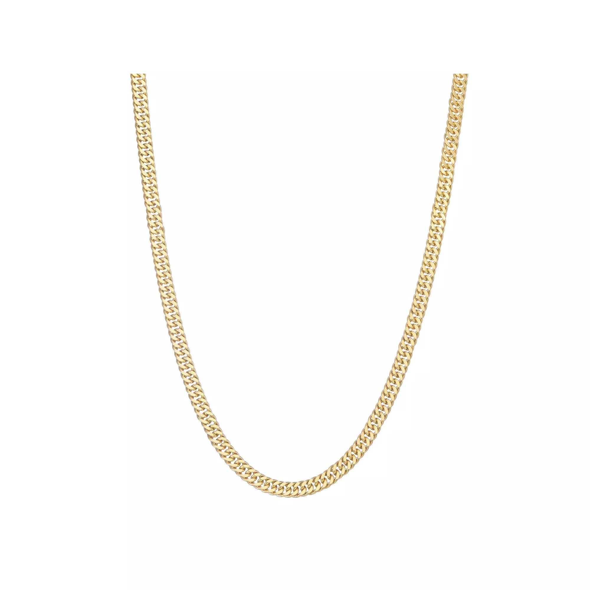 Giorgio di Vicenza Sterling Silver Men's Italian Cuban Curb Chain Necklace, Size: 24", Gold Tone Product Image
