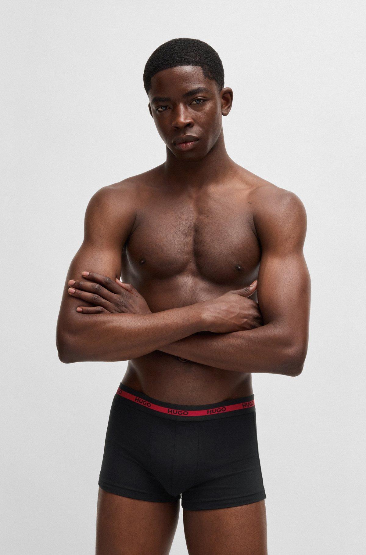 Three-pack of stretch-cotton trunks with logo waistbands Product Image