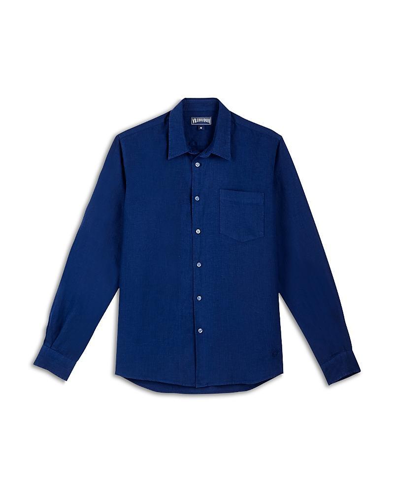 Mens Long-Sleeve Linen Shirt Product Image
