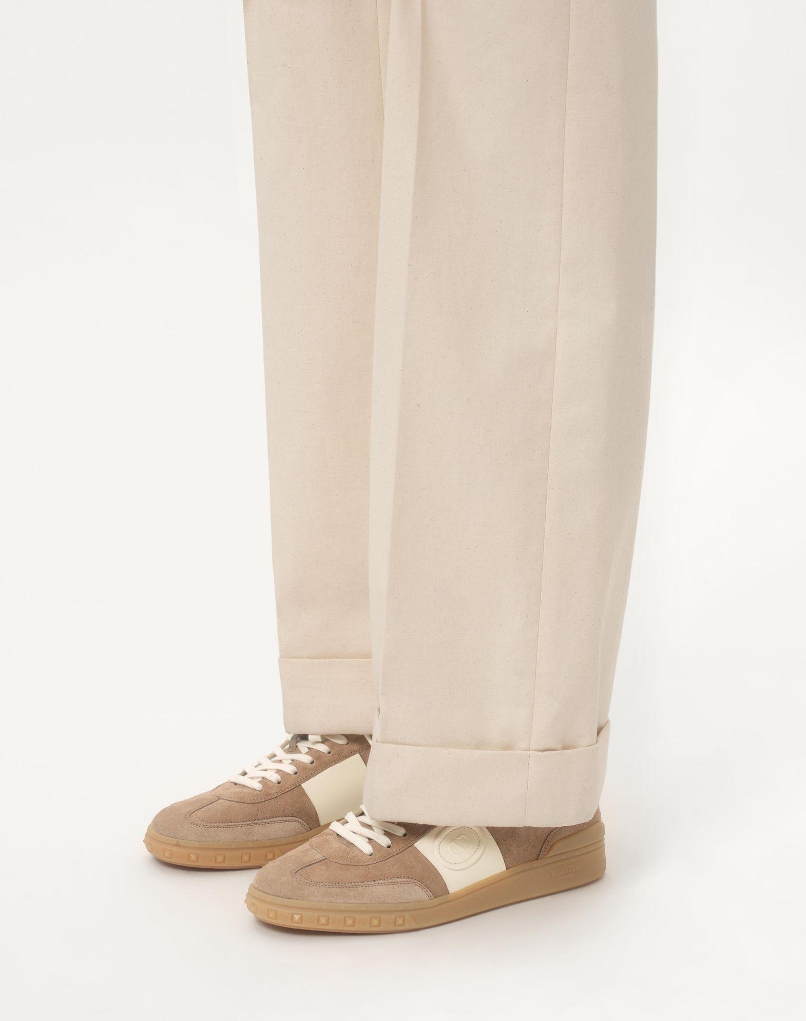 Upvillage Low Top Sneaker In Split Leather And Calfskin Nappa Leather Product Image