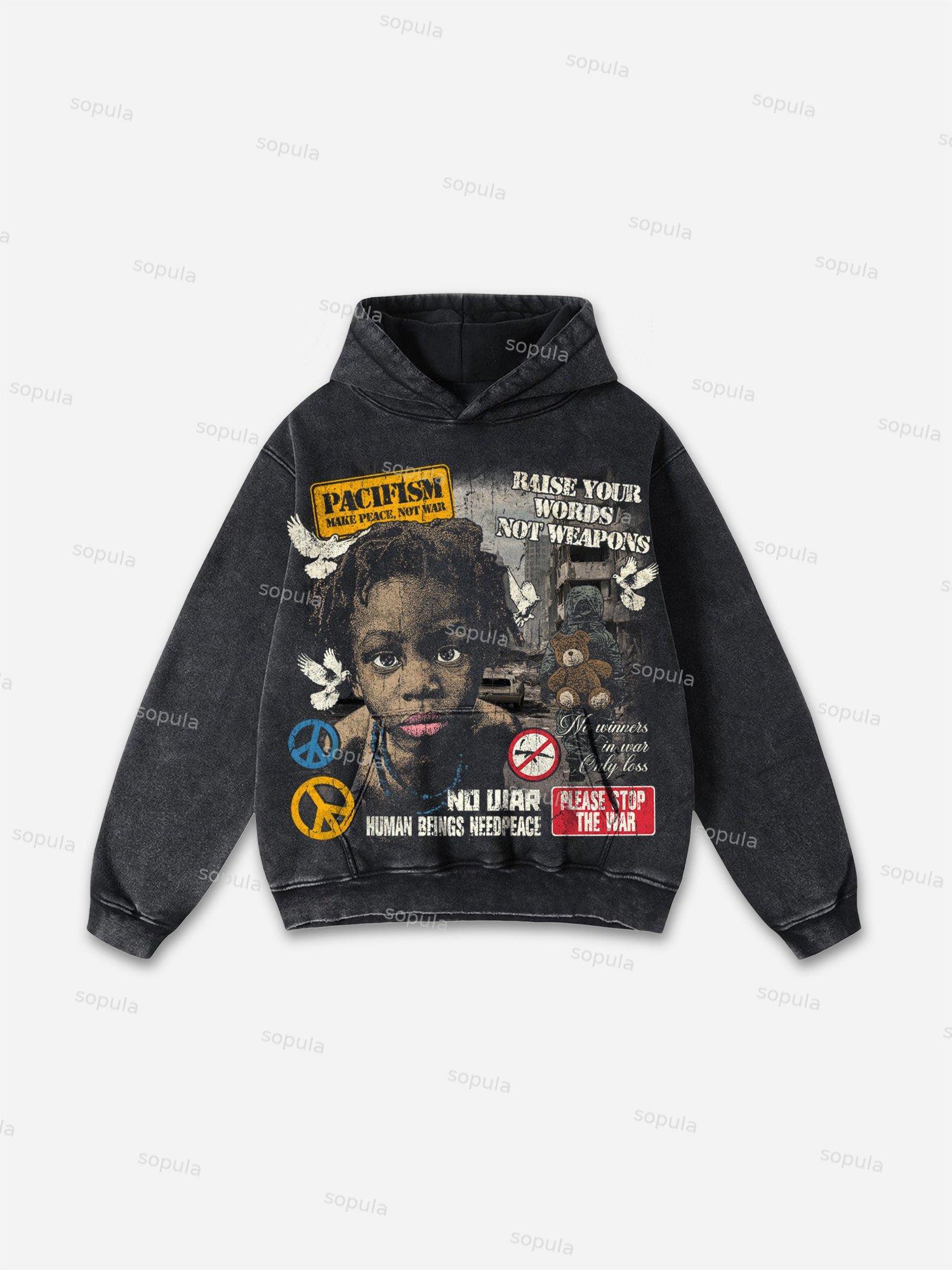 Red Spider Graphic Washed Hoodie Product Image
