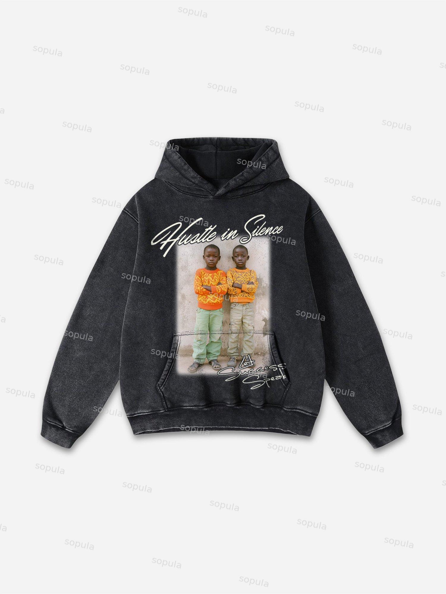 Hustle Street Character Graphic Washed Hoodie Product Image