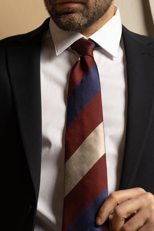 Elizabetta La Vigna - Extra Long Printed Silk Tie for Men in Navy at Nordstrom Product Image