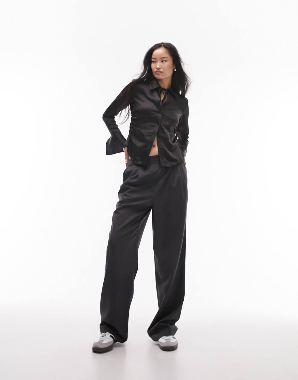 Topshop waterfall sleeve satin Product Image