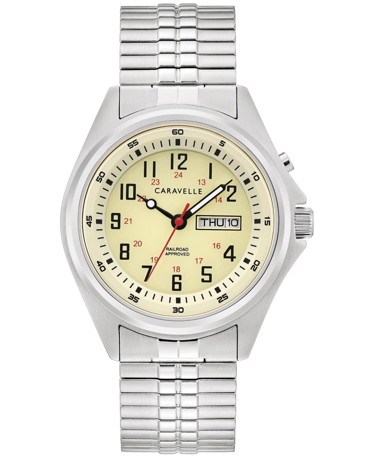 Caravelle by Bulova Men's Stainless Steel Expansion Band Watch - 43C124, Size: Large, Silver Tone Product Image