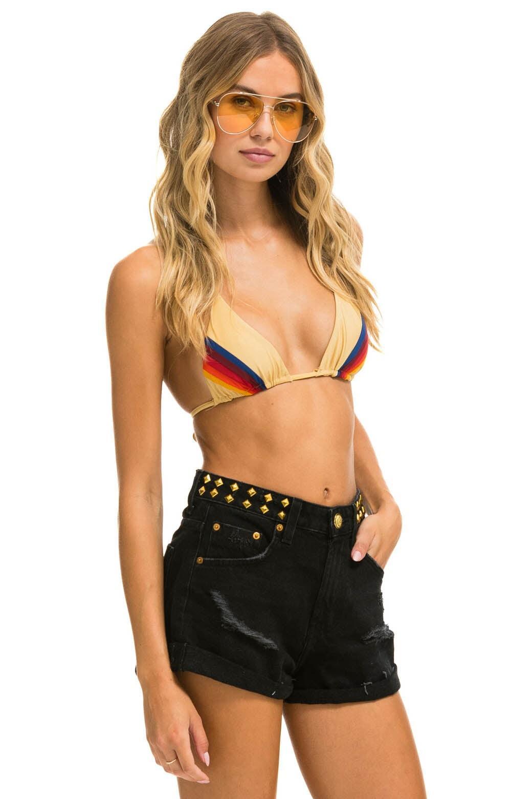 MID RISE STUDDED ROCKER BOLT WOMENS JEAN SHORT - VINTAGE BLACK Female Product Image