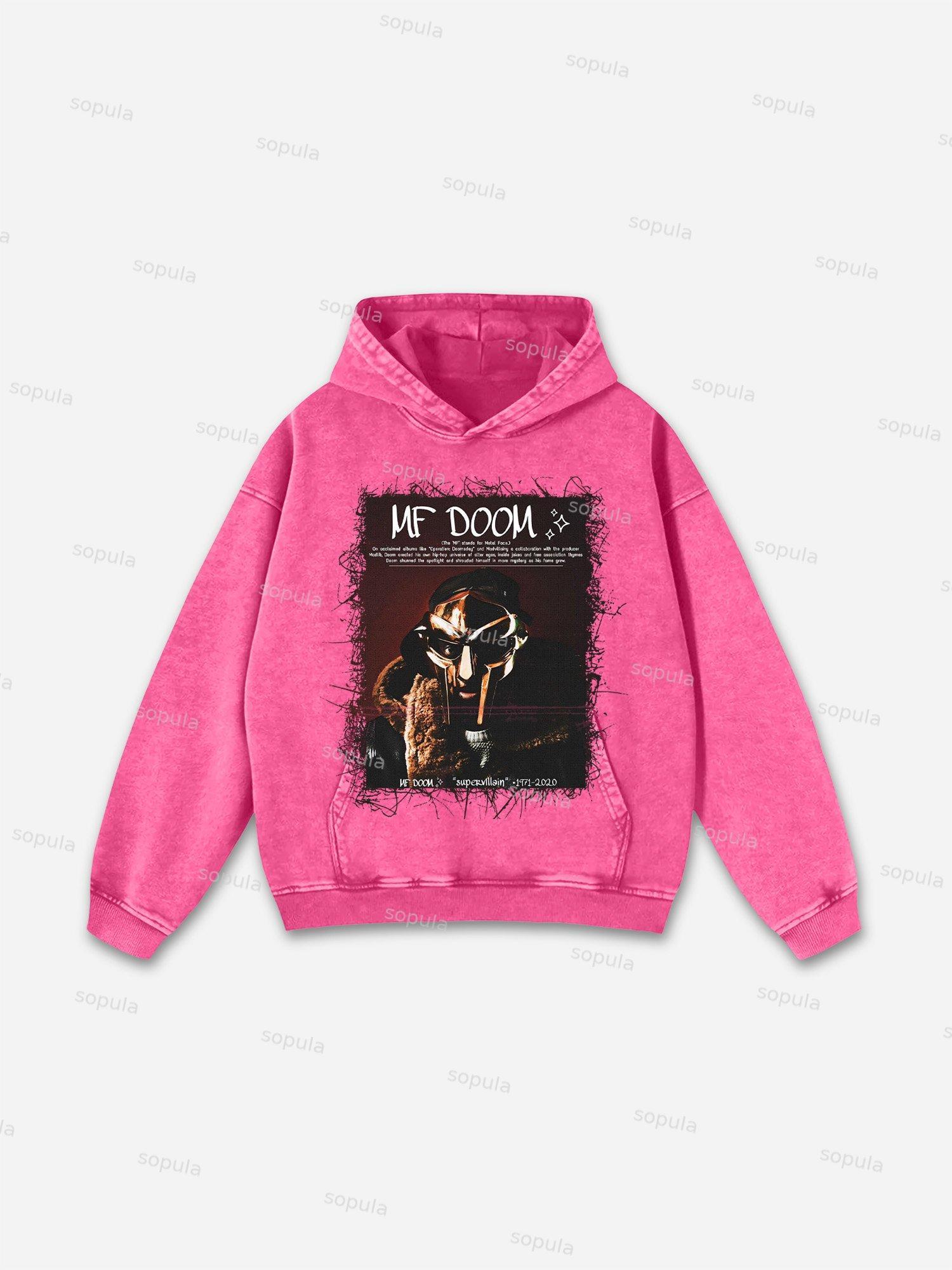 Sopula The Illest Villain Mf Doom Graphic Washed Hoodie Product Image