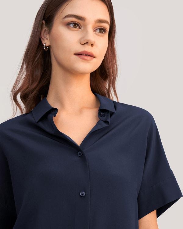 Casual Short Sleeves Loose Silk T-Shirt Product Image