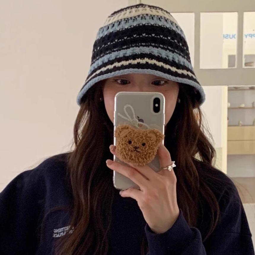 Striped Knit Bucket Hat Product Image