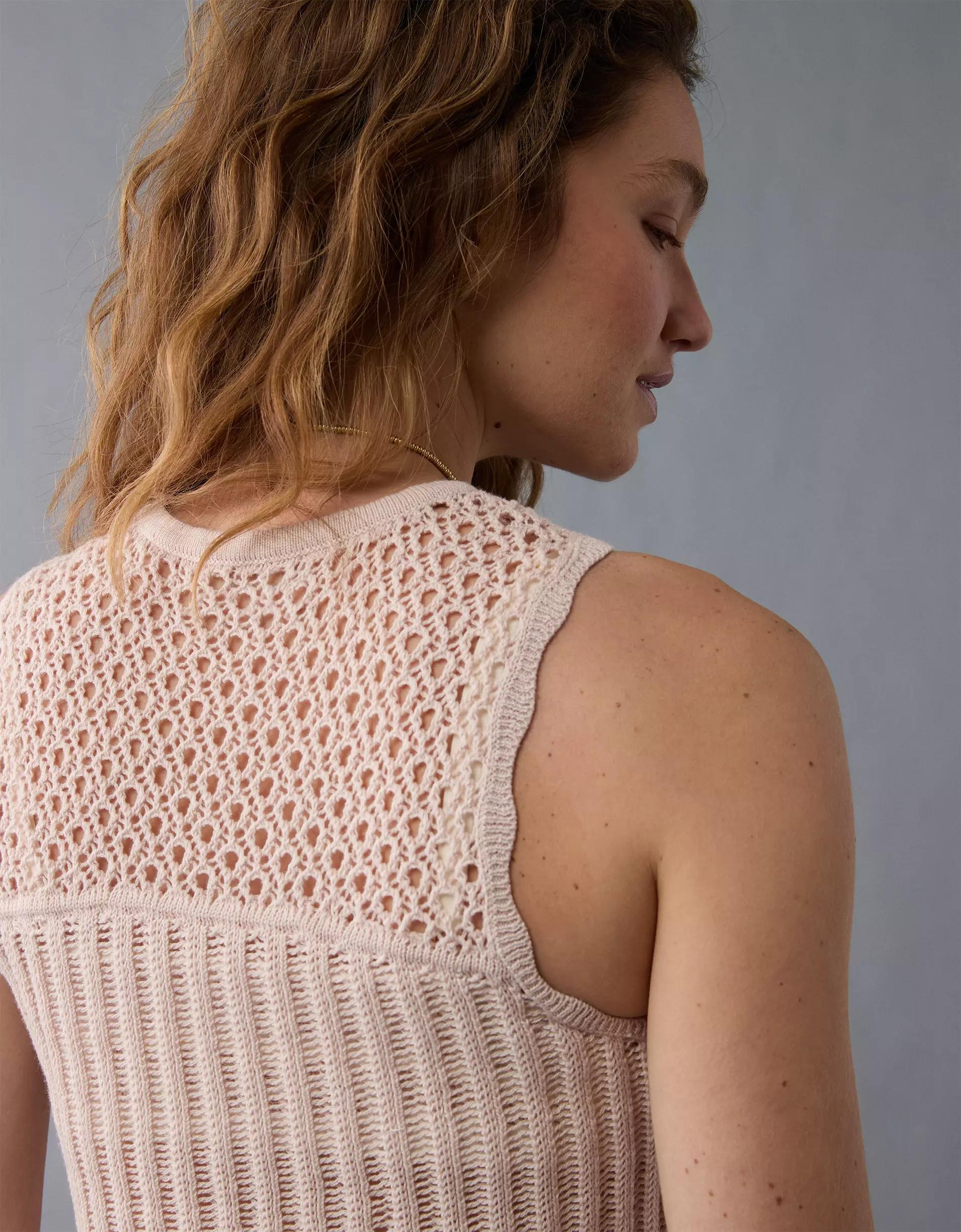 AE Mixed Stitch Sweater Tank Top Product Image