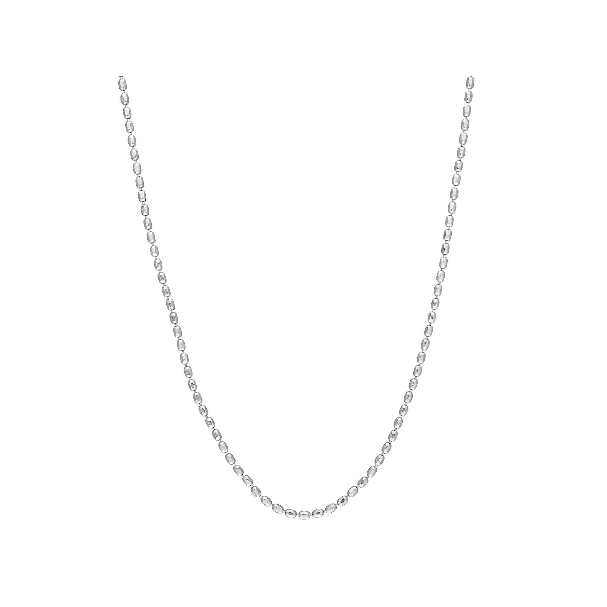 Stella Grace Sterling Silver Oval Ball Chain Necklace, Womens Product Image