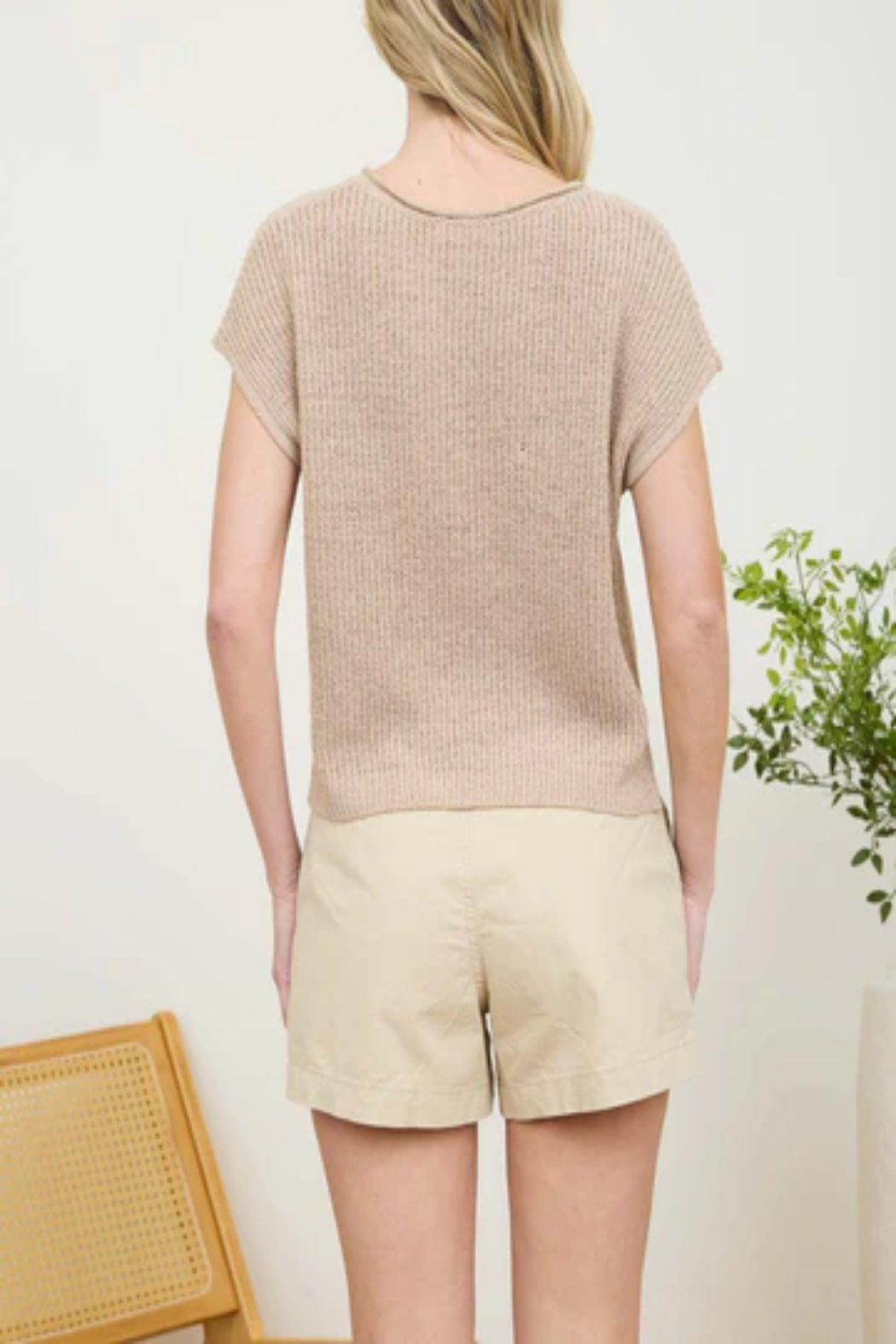 Split Neck Knit Pullover Product Image