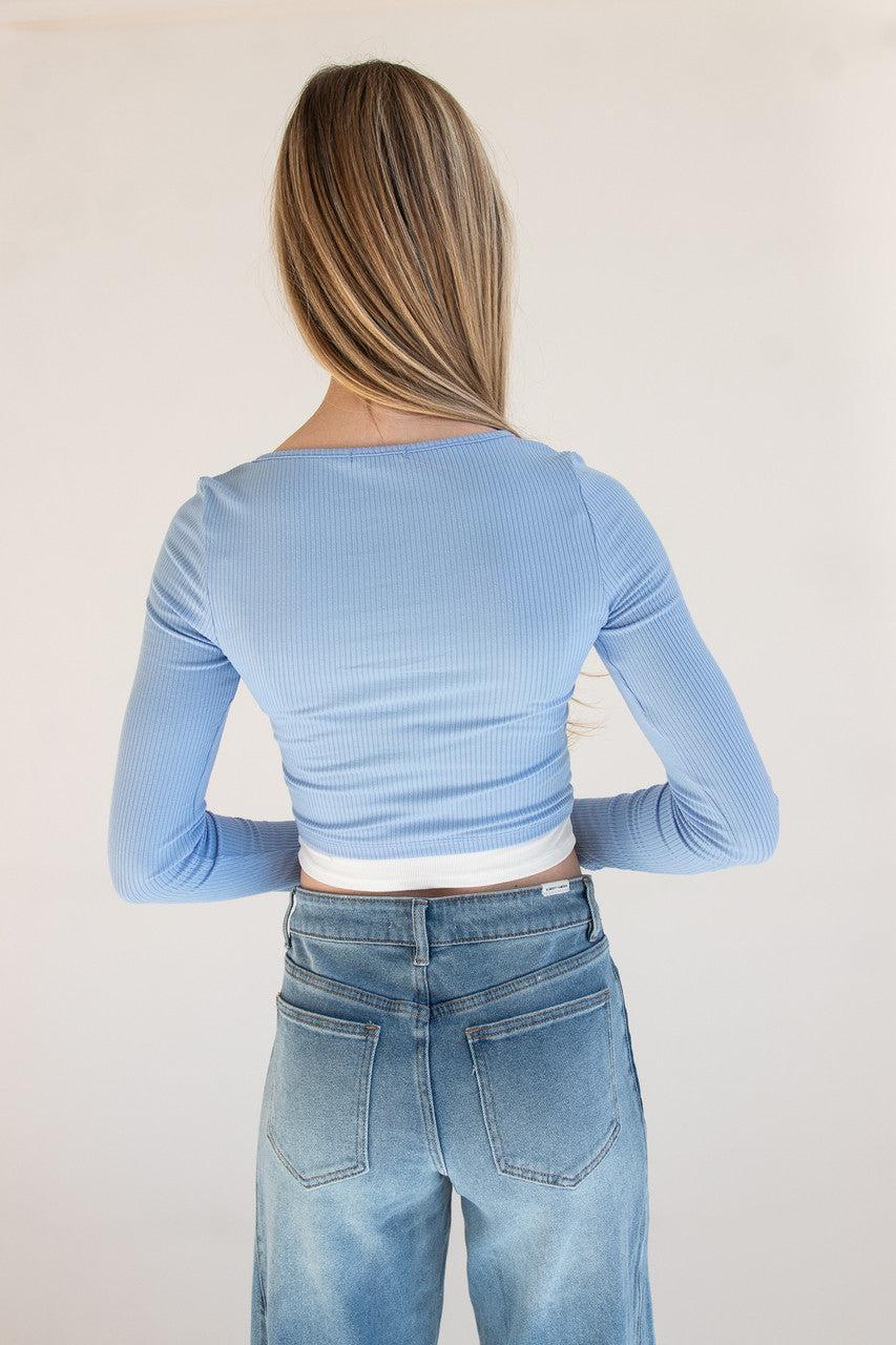 Layered Look Long Sleeve Top Product Image